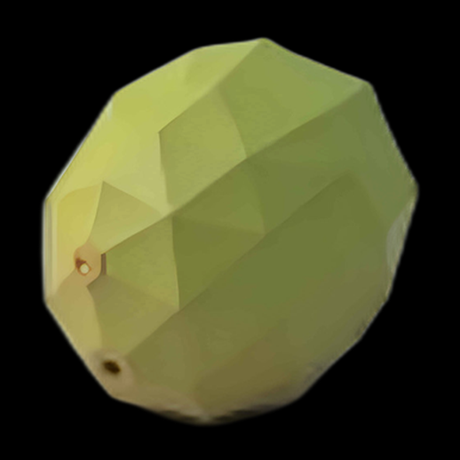 Perle olive facettée vert clair 3D