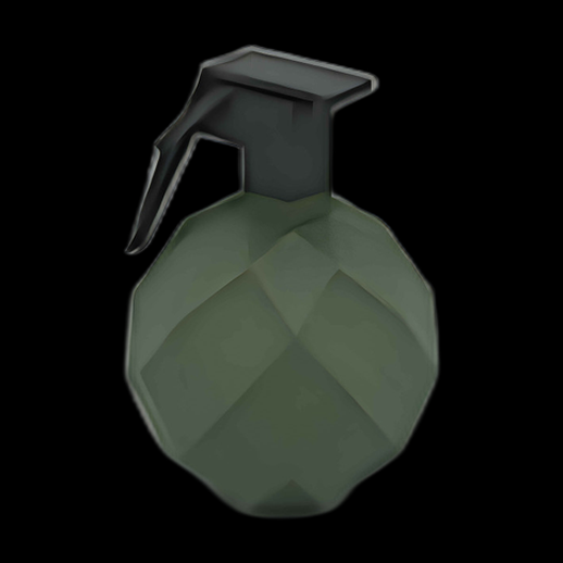Grenade polygonale verte 3D