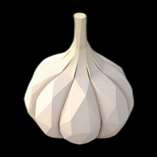 Ail 3D Low Poly Blanc