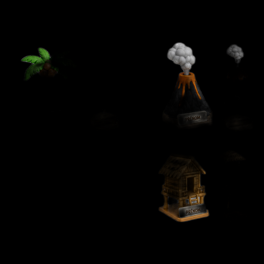 Pack ile tropicale 3D gratuit stylise