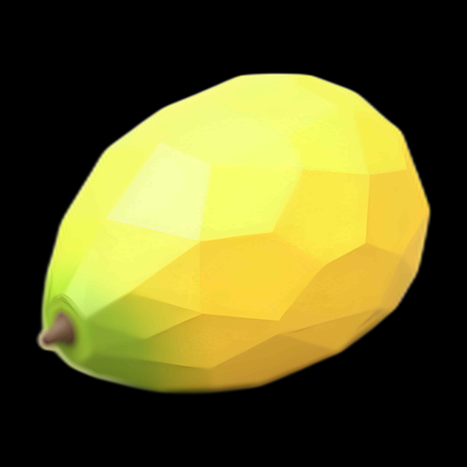 Citron low poly 3D jaune