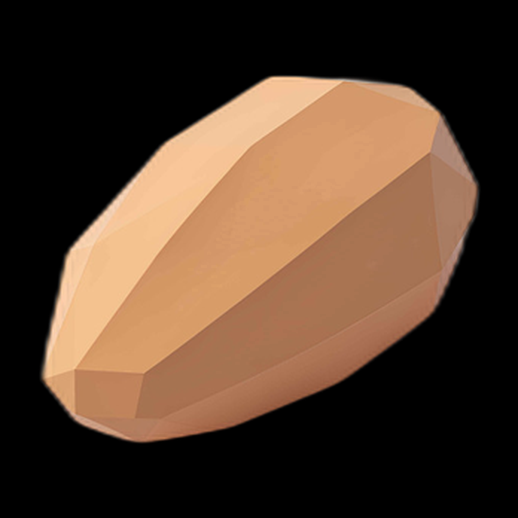 Amande 3D stylisée low poly
