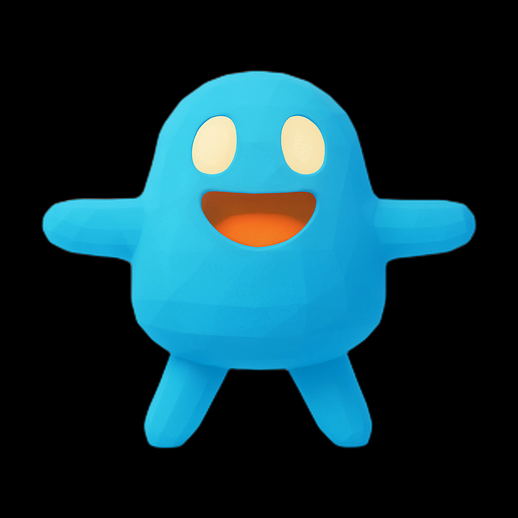 Personnage cartoon 3D gratuit mascotte bleue
