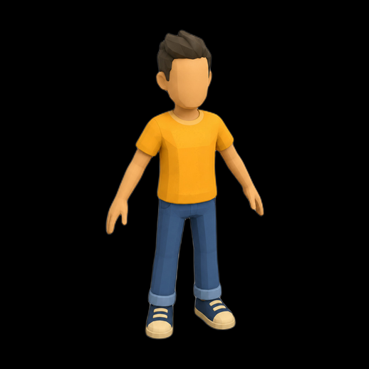 Personnage cartoon 3D gratuit homme casual stylise - modele 3D gratuit