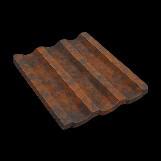 Plaque metal ondulee rouillee 3D gratuit