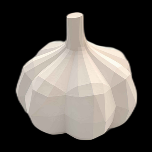 Ail 3D Low Poly Blanc