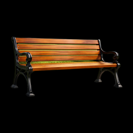 Banc public 3D gratuit en bois et metal
