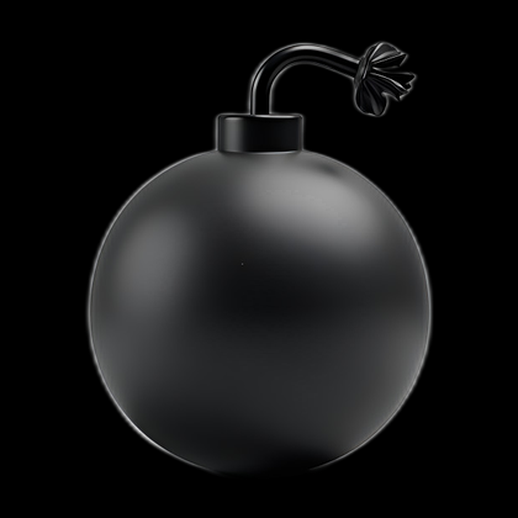 Bombe noire style dessin animé