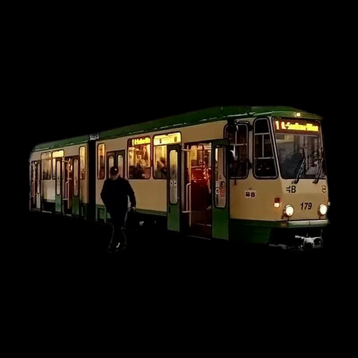Tramway urbain 3D gratuit vert et creme
