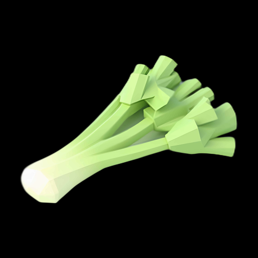 Céleri 3D stylisé low-poly