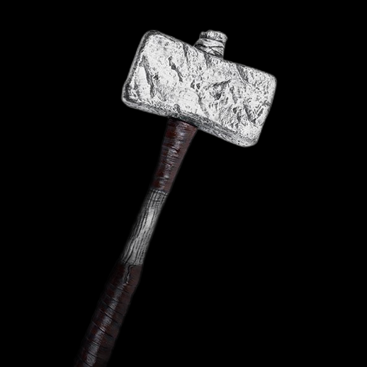 Marteau de guerre médiéval argenté