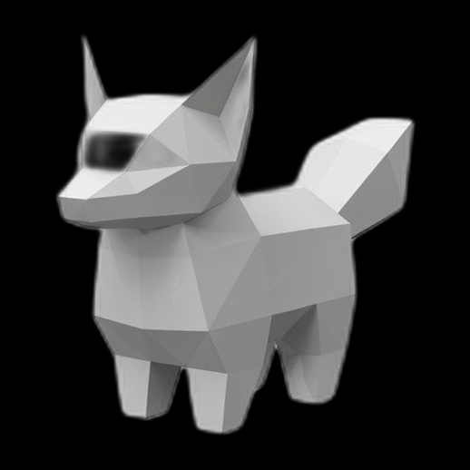 Chien low poly 3D gratuit stylise