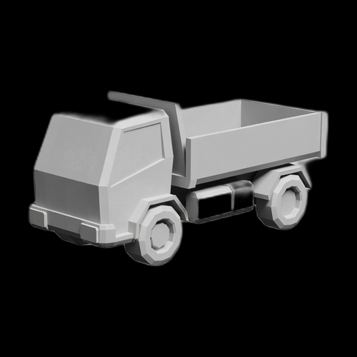 Camion benne 3D gratuit style low poly