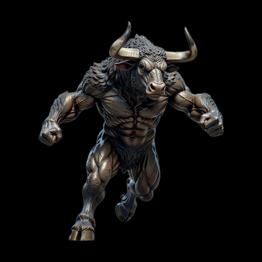 Minotaure 3D gratuit creature mythologique musculee
