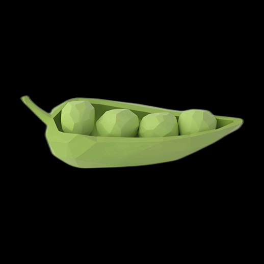 Pois dans une cosse low-poly