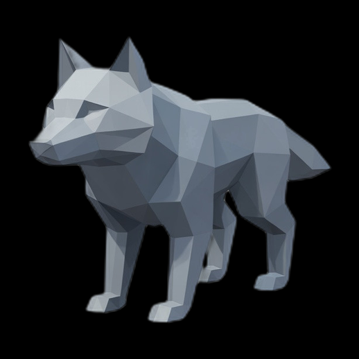 Loup low poly 3D gratuit stylise