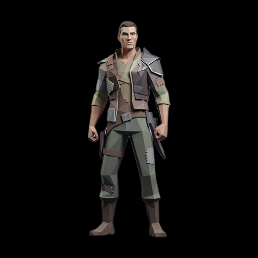 Personnage survivant low poly 3D gratuit