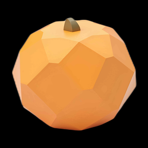 Citrouille 3D Low Poly Orange