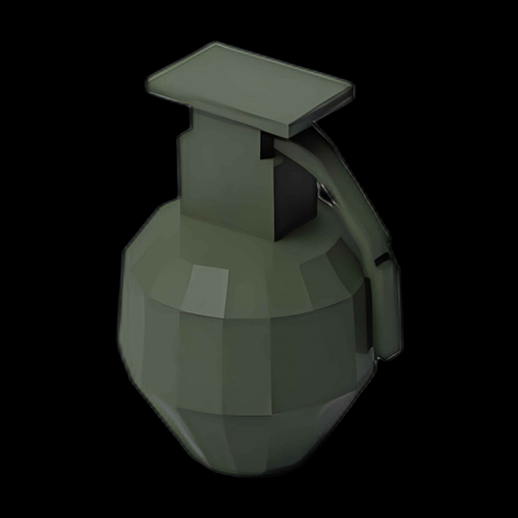 Grenade verte stylisée - Asset 3D