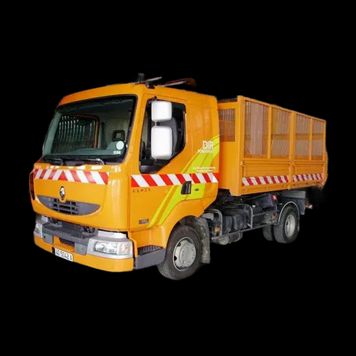 Camion utilitaire orange 3D gratuit benne grillagee