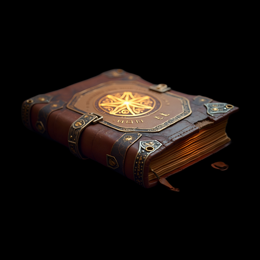 Ancien Grimoire en cuir orné