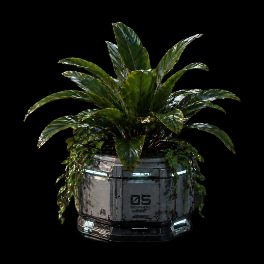 Plante futuriste en pot 3D gratuit sci-fi