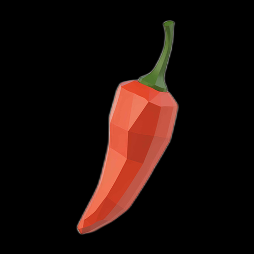 Piment rouge en 3D Low Poly