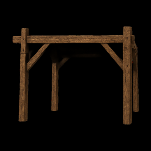 Table rustique en bois 3D