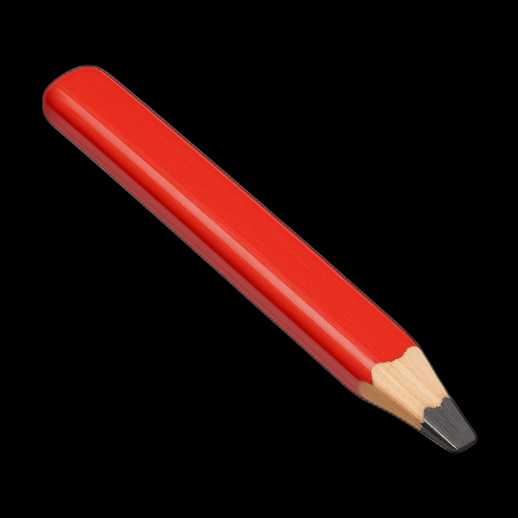 Crayon rouge 3D arrondi - modele 3D gratuit