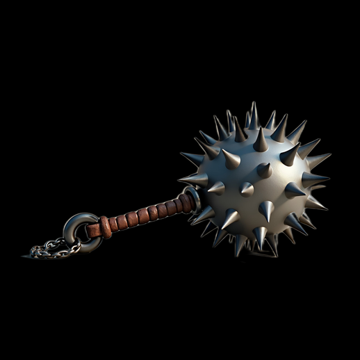 Masse d'armes médiévale 3D