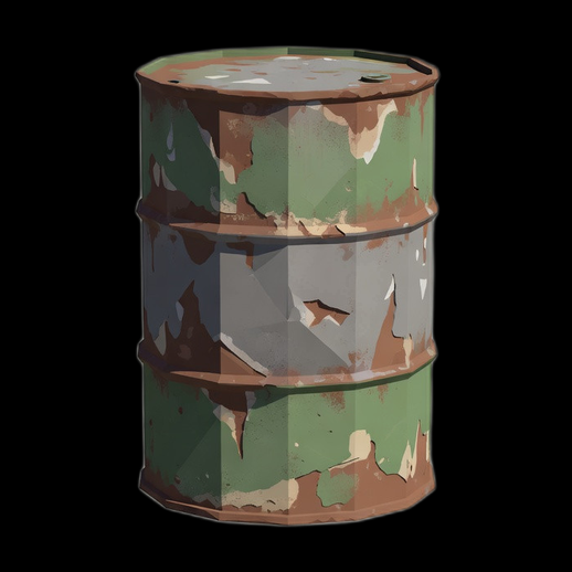 Baril industriel rouille 3D gratuit metal