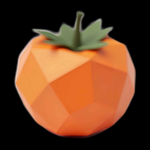 Orange basse poly en 3D