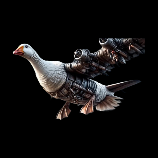 Oie cybernétique avec ailes mécaniques