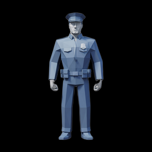 Policier low poly 3D gratuit stylise