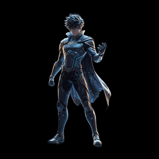 Personnage hero futuriste 3D gratuit avec cape