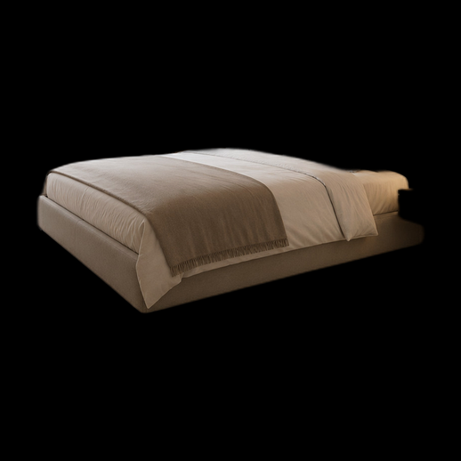 Lit moderne 3D gratuit avec couverture beige - modele 3D gratuit
