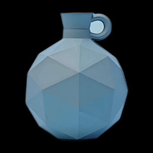 Cruche 3D low poly bleu