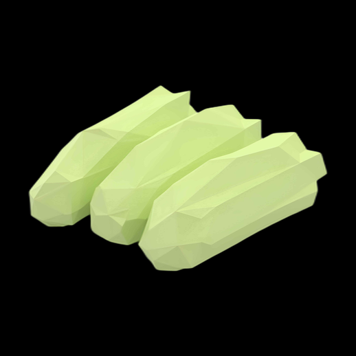 Trois épis de maïs 3D polygonaux