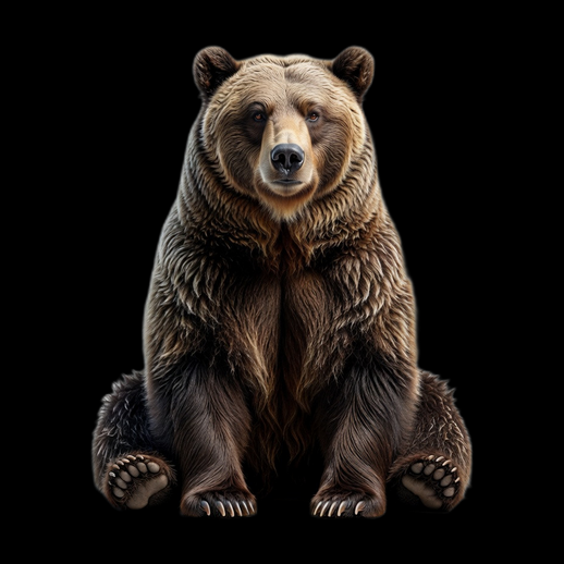 Ours brun realiste 3D gratuit assis