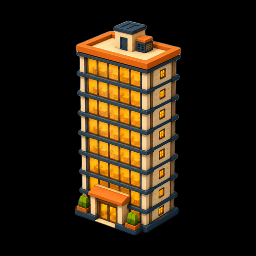Immeuble moderne stylisé 3D gratuit low poly