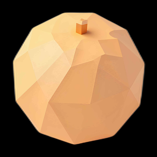 Pomme 3D Low Poly Orange