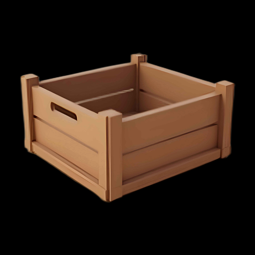 Caisse en bois 3D