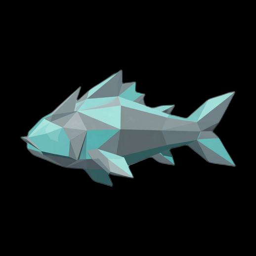Poisson low poly 3D gratuit stylise