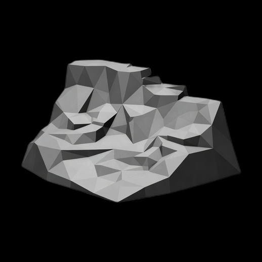 Terrain rocheux low poly 3D gratuit