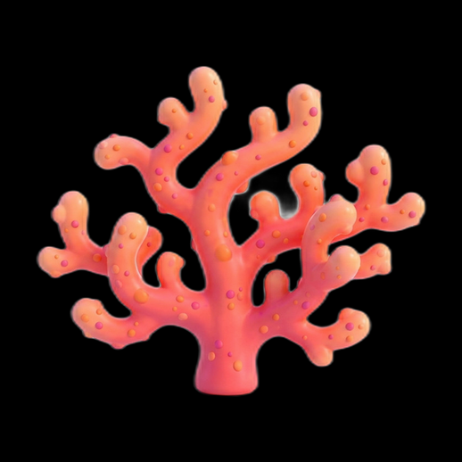 Corail rose stylisé en 3D