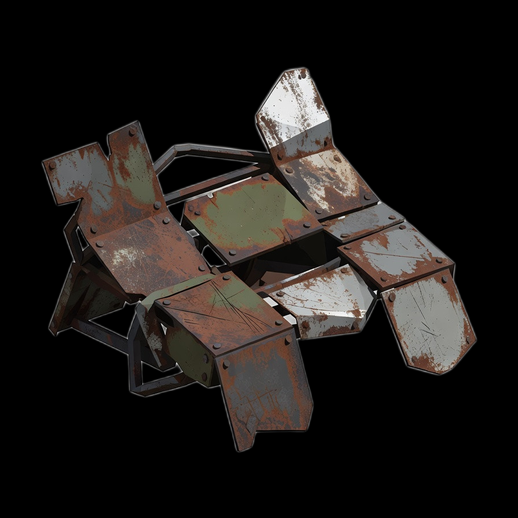 Piege metallique industriel 3D gratuit rouille