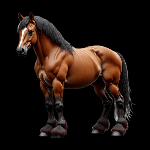 Cheval 3D réaliste et musclé