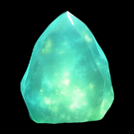 Cristal 3D turquoise luminescent
