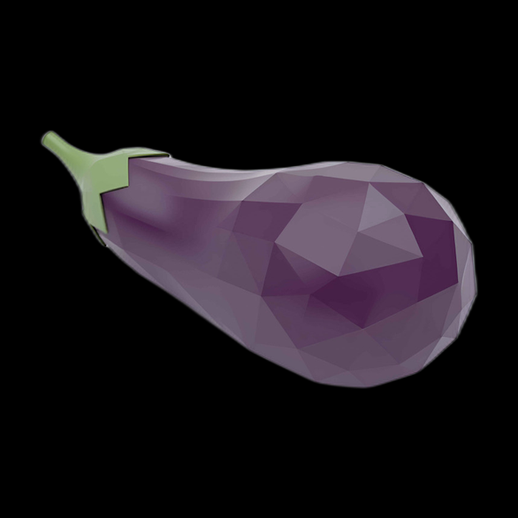 Aubergine 3D Low-Poly Violette