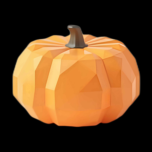 Citrouille 3D Low Poly Orange